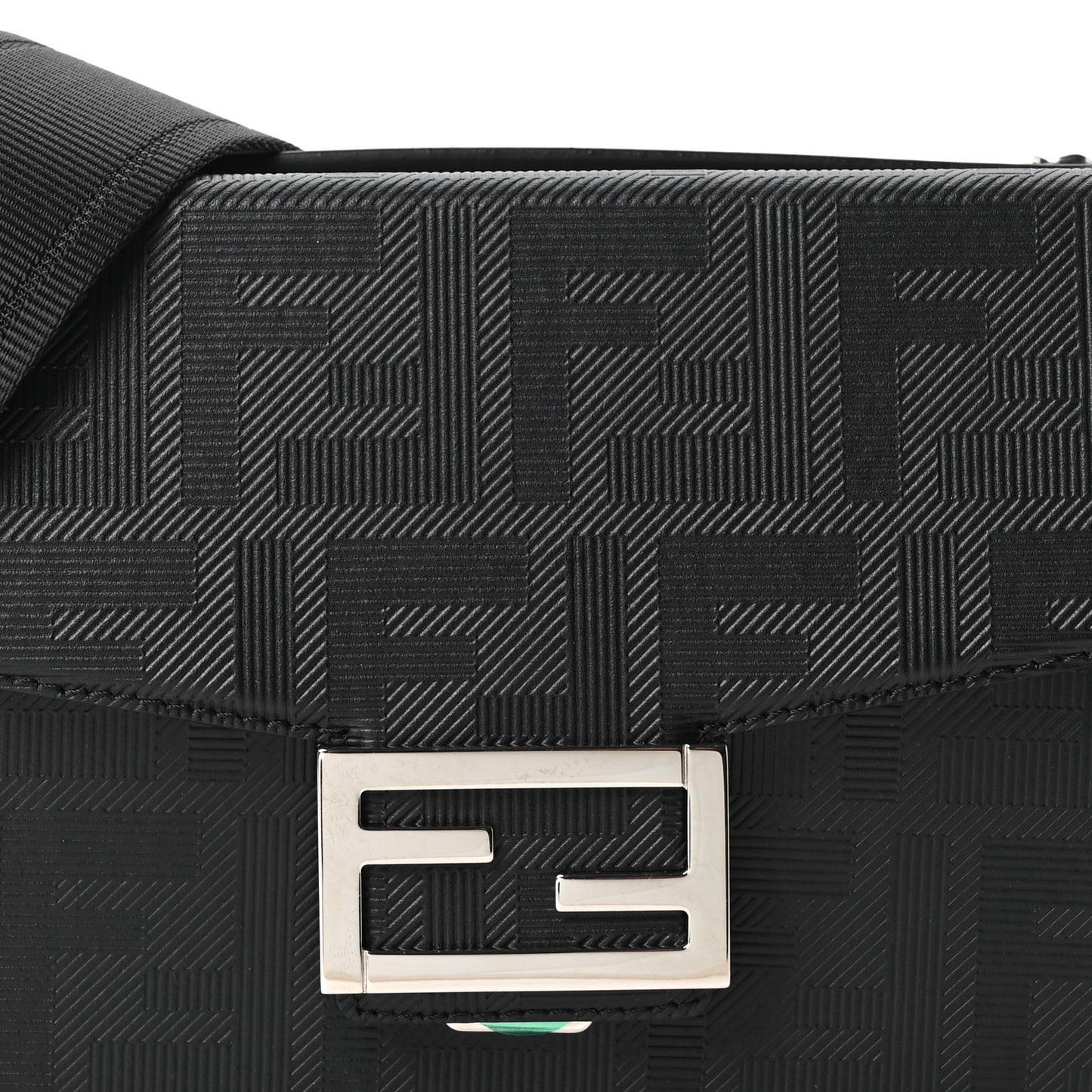 Vitello King FF Lines Embossed Baguette Soft Trunk Black