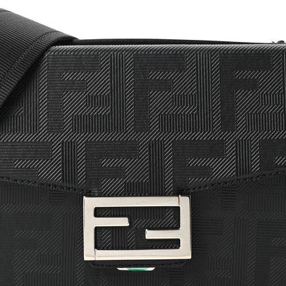 Fendi Vitello King FF Lines Embossed Baguette Soft Trunk Black 15 of 19
