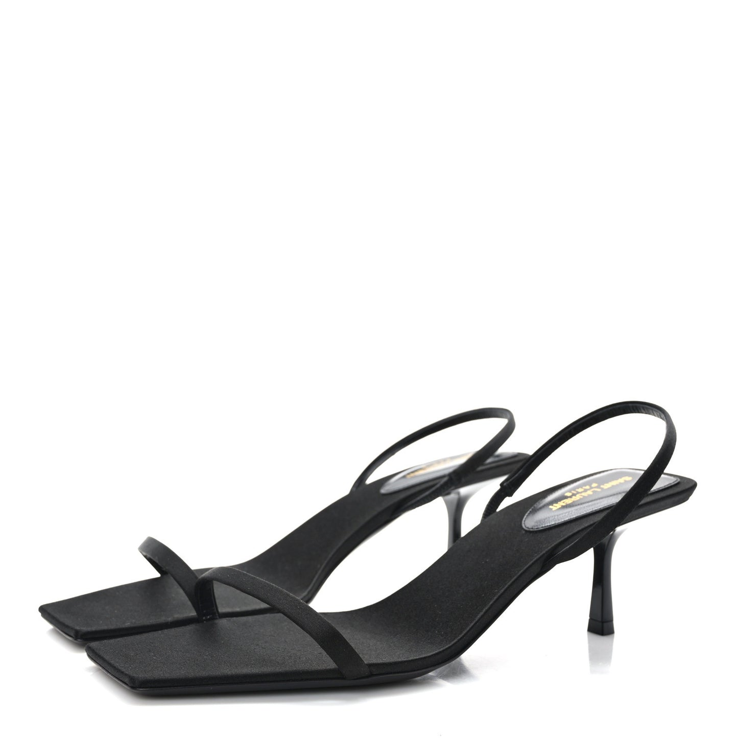 Satin Slingback Jaspe 55 Sandals 40 Black