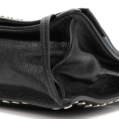 Prada Glace Calfskin Studded Etiquette Flap Black 10 of 10