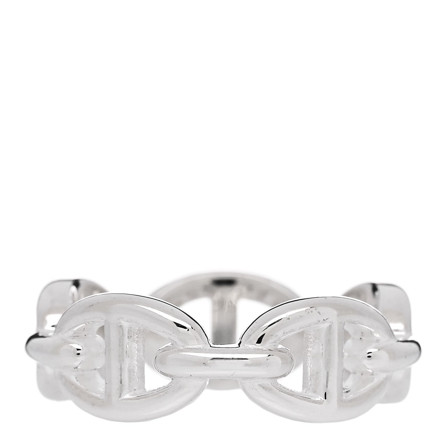 Sterling Silver PM Chaine d'Ancre Enchainee Band Ring 55 7.25