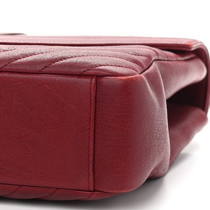 Saint Laurent Sheepskin Matelasse Chevron Large College Monogram Satchel Rouge 8 of 11