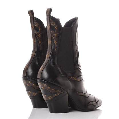 Louis Vuitton Calfskin Monogram Fireball Ankle Boots 36 Black 4 of 8