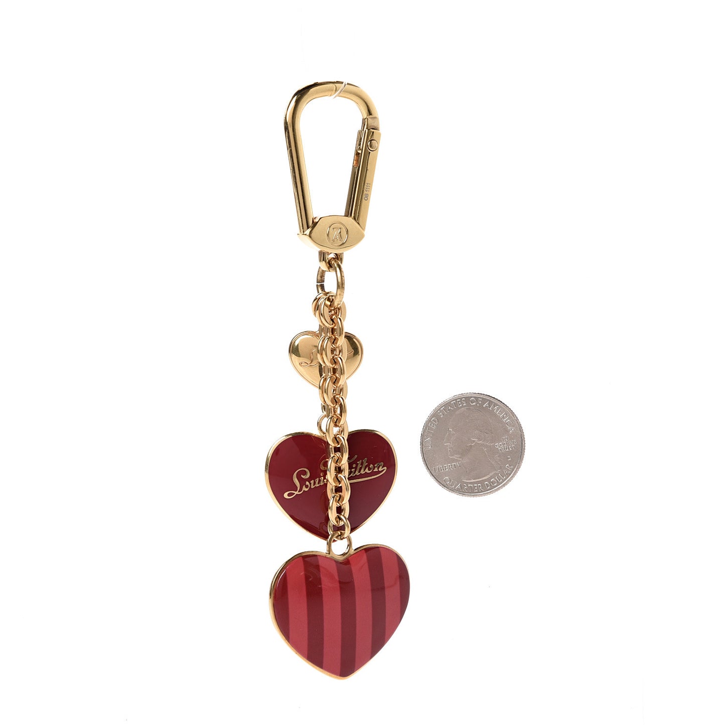 Rayures Coeur Bag Charm Key Holder Pomme D'Amour