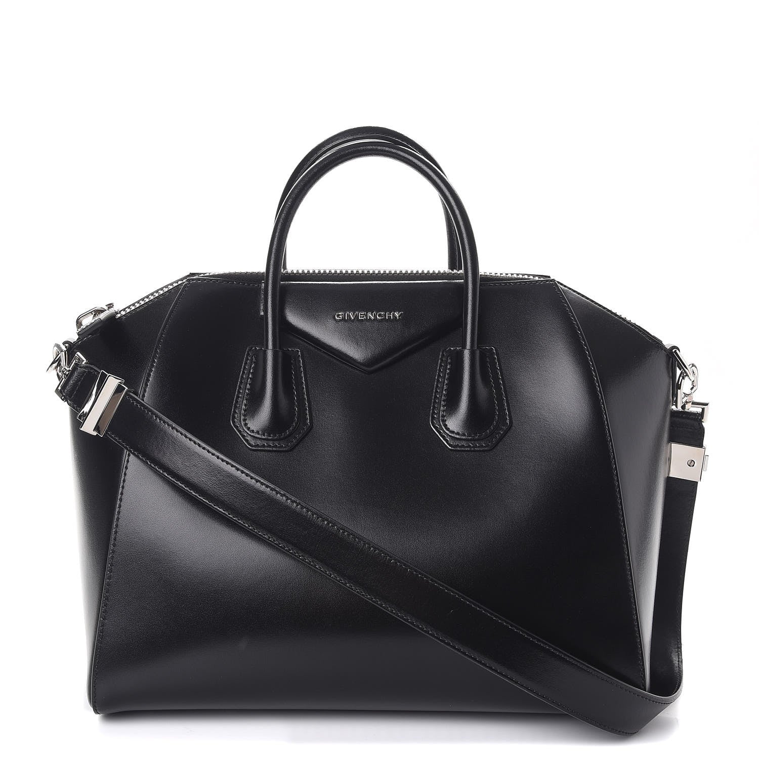 Givenchy Shiny Lord Calfskin Medium Antigona Black 1 of 8