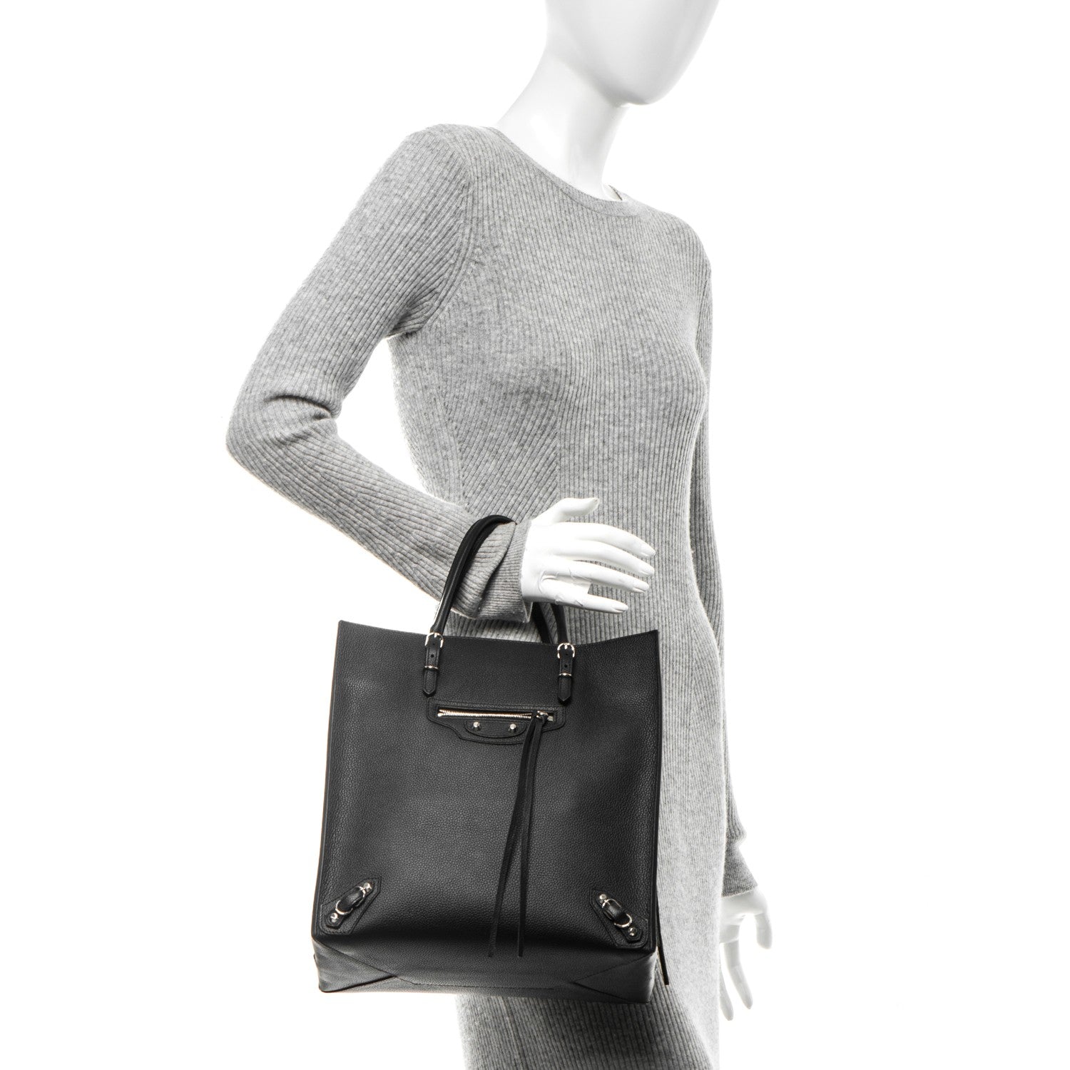 Balenciaga Calfskin Papier A5 Zip Around Tote Black 2 of 7