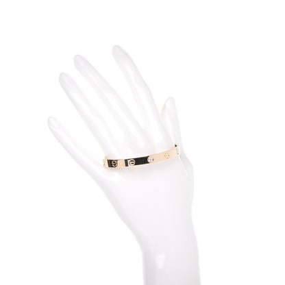 Cartier 18K Yellow Gold 1 Diamond LOVE Cuff Bracelet 17 2 of 5