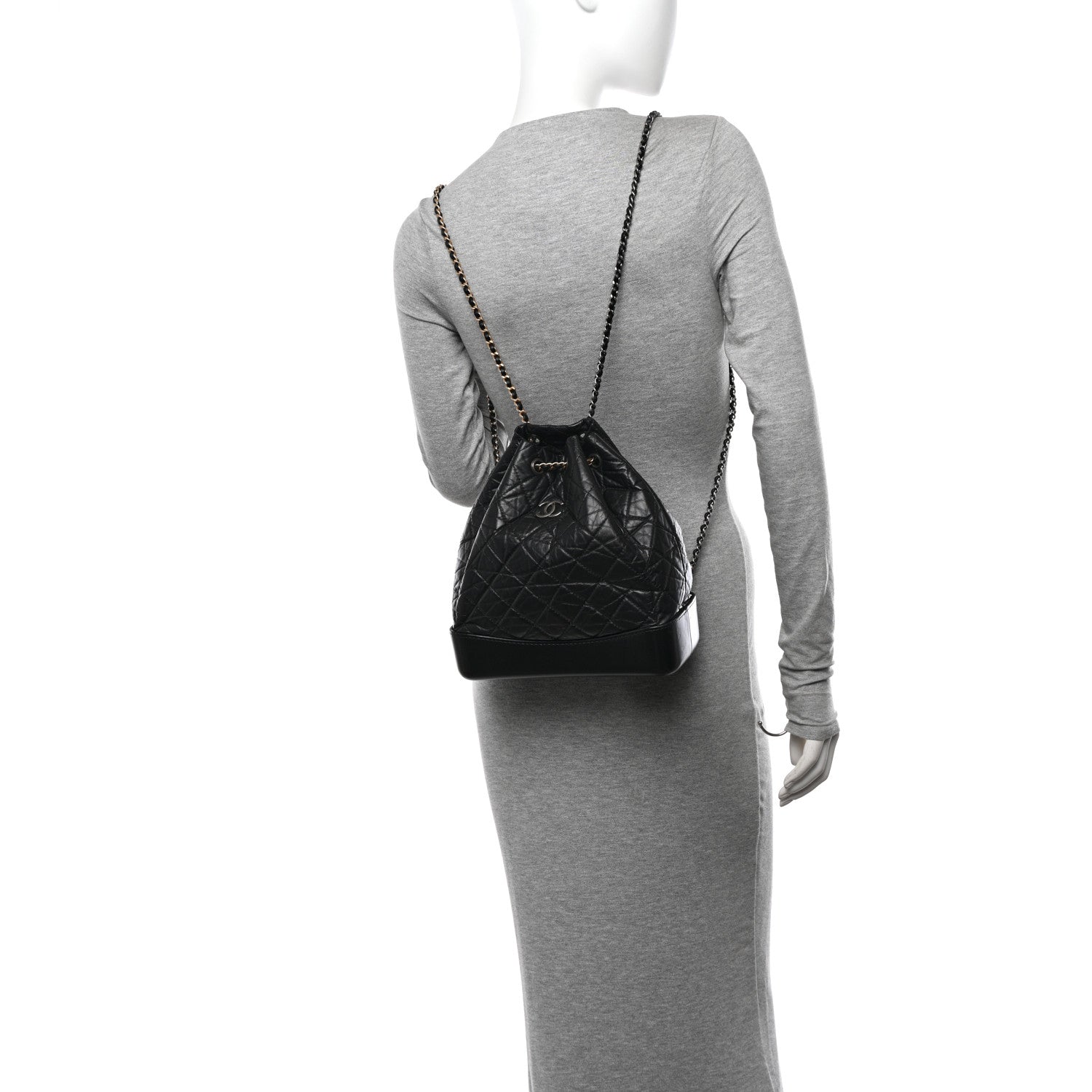 Chanel Aged Calfskin Quilted Gabrielle Backpack Black 2 of 10