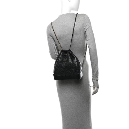 Chanel Aged Calfskin Quilted Gabrielle Backpack Black 2 of 10