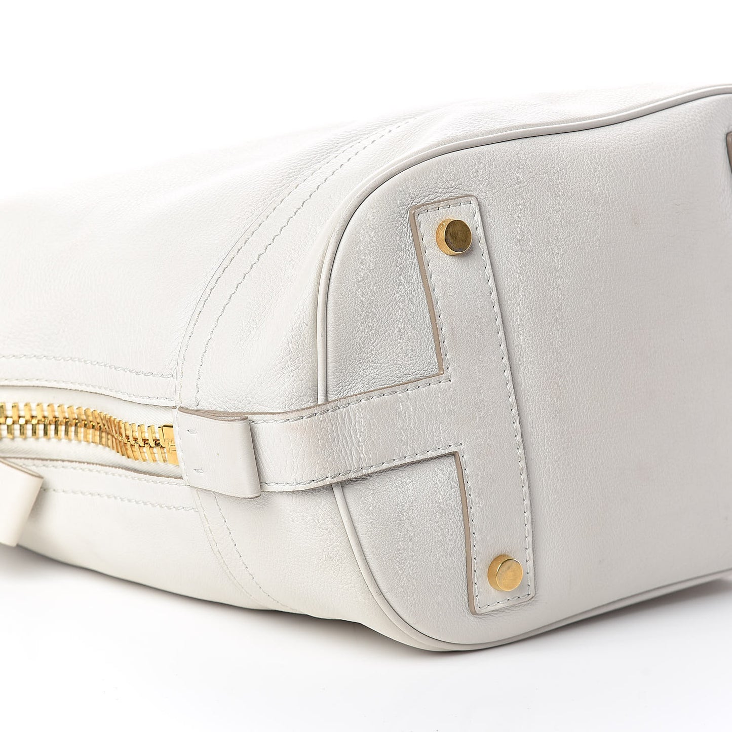 Calfskin Zip Hobo White