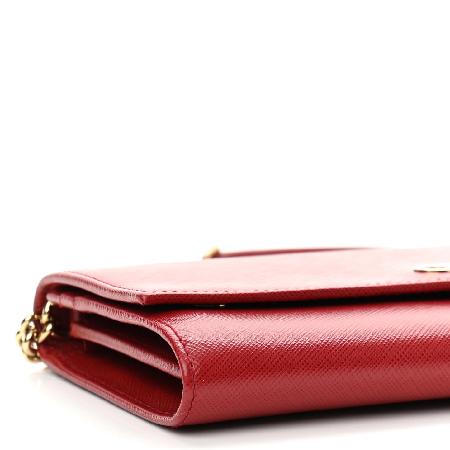 Printed Calfskin Gancini Wallet On Chain Red