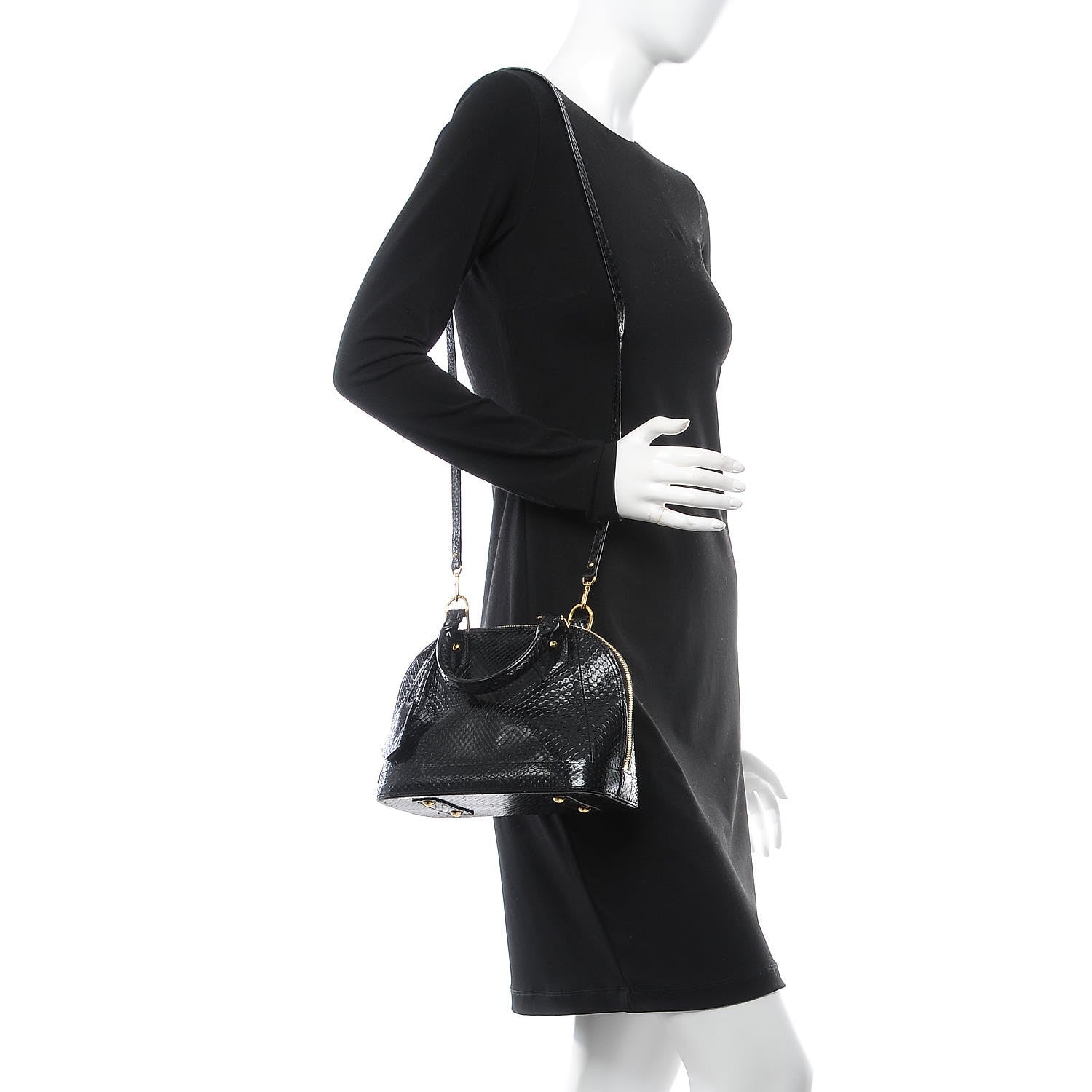 Louis Vuitton Python Alma BB Black 2 of 7