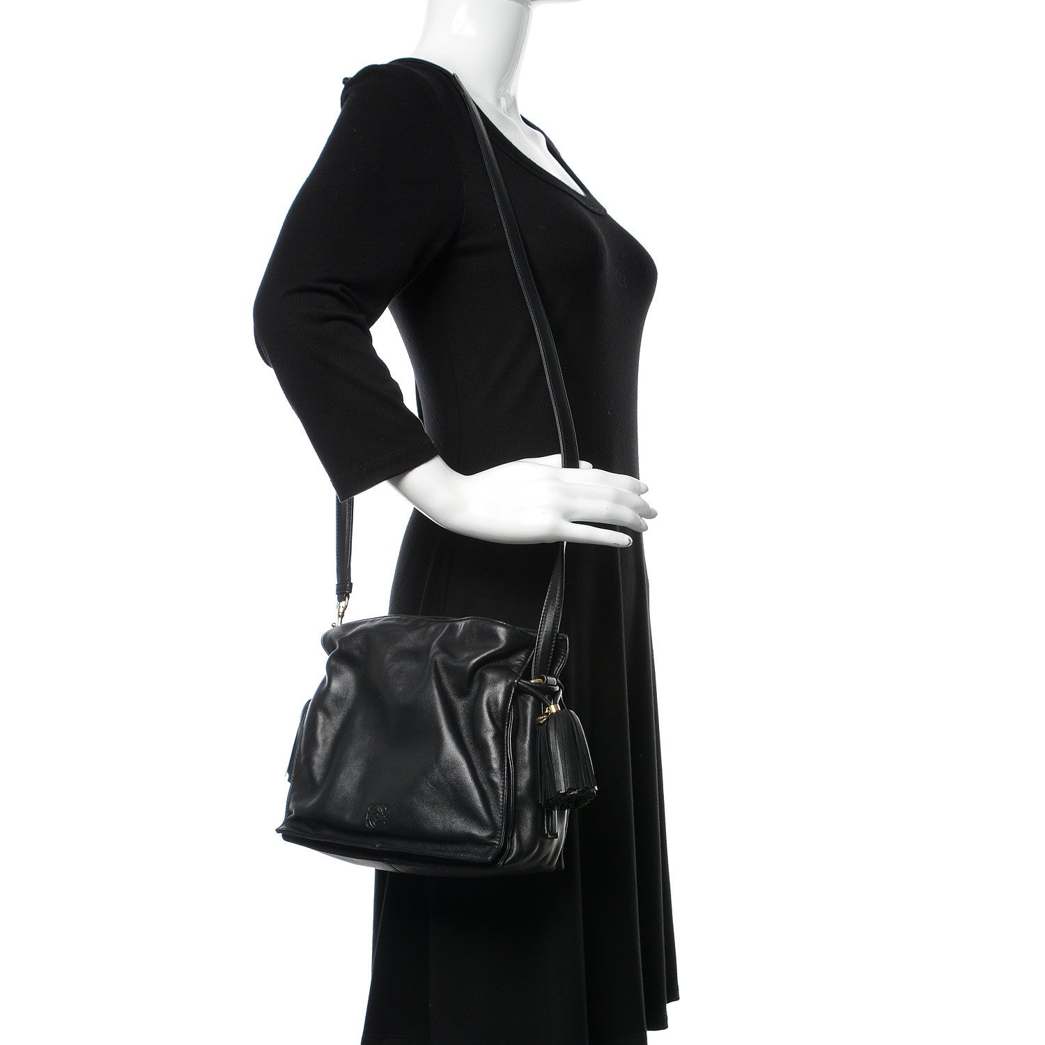 Loewe Nappa Small Flamenco Shoulder Bag Black 2 of 9