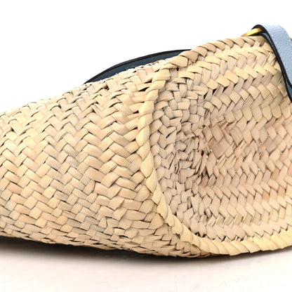 Chloe Raffia Small Grain Calfskin Medium Marcie Basket Shady Blue 7 of 9