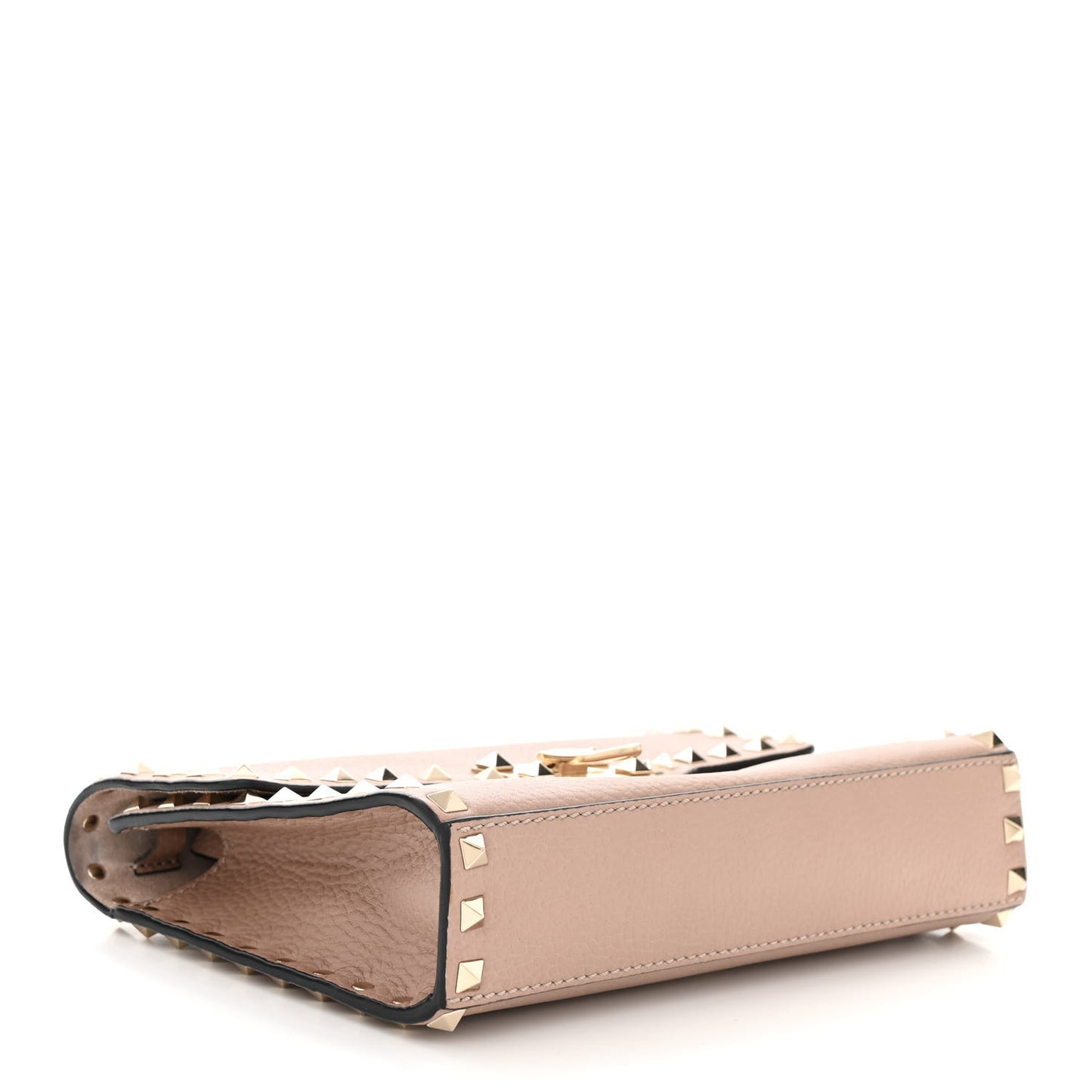 Pebbled Calfskin Medium Rockstud Flip Lock Crossbody Bag Poudre