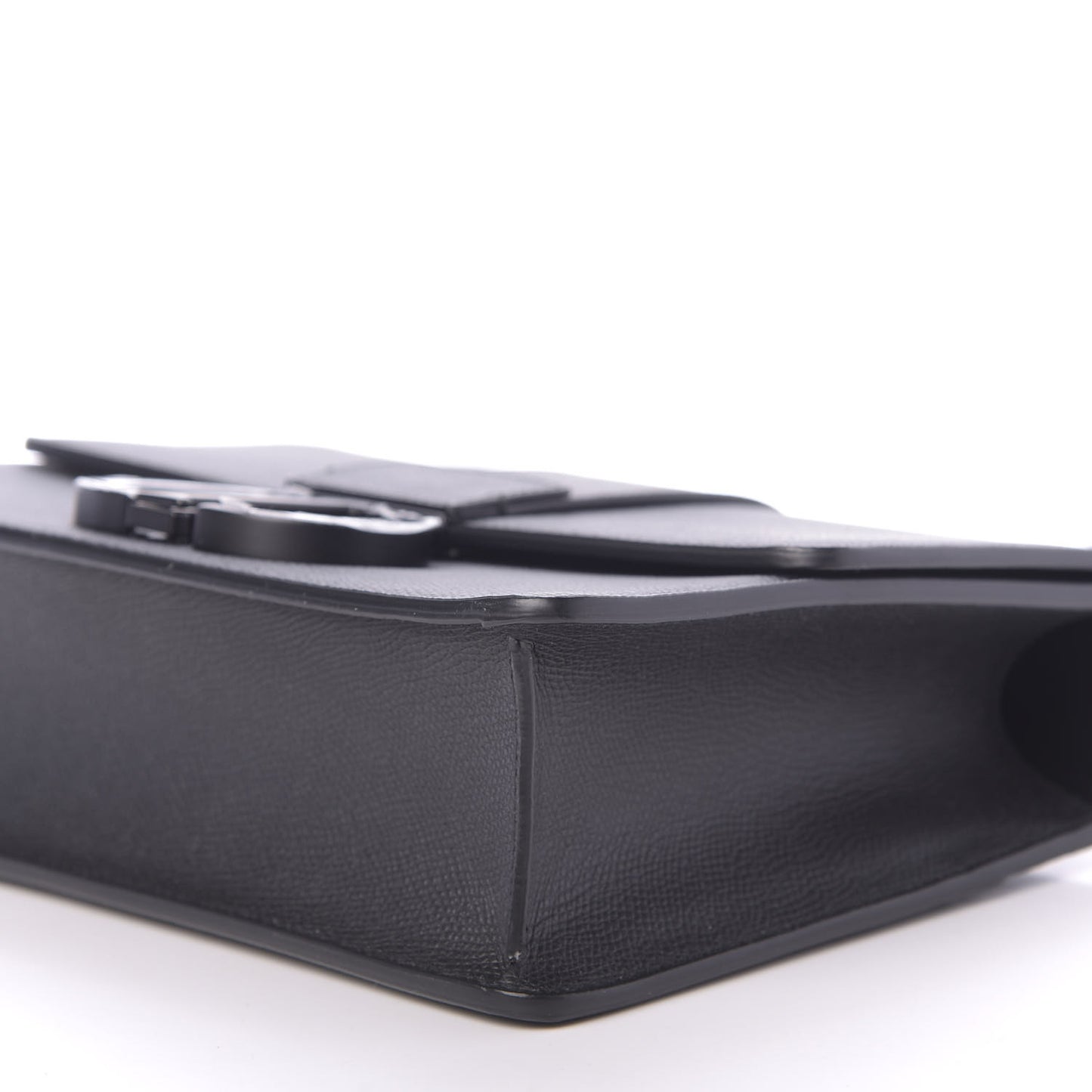 Ultra Matte Grained Calfskin 30 Montaigne Flap Bag Black