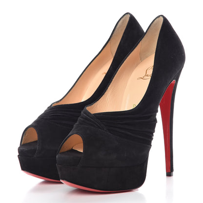 Christian Louboutin Suede Drapadita 150 Pumps 37 Black 3 of 10