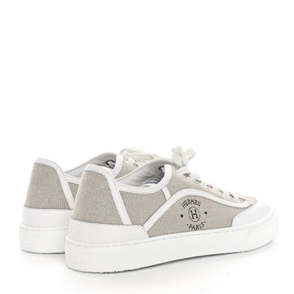 Hermes Canvas Calfskin Get Sneakers 39.5 Prunoir Blanc 4 of 7
