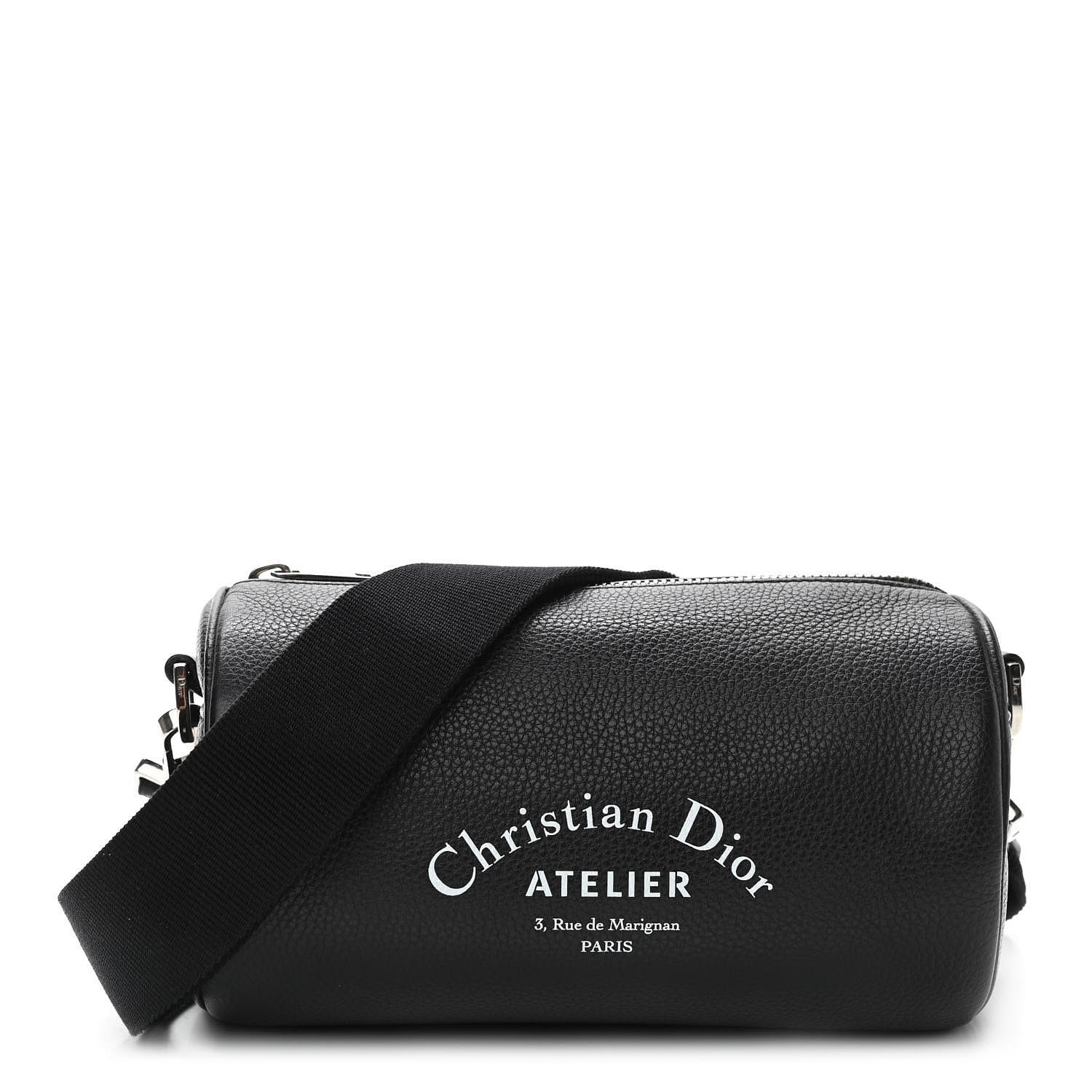 Christian Dior HOMME Grained Calfskin Mens Roller Pouch Black 1 of 9