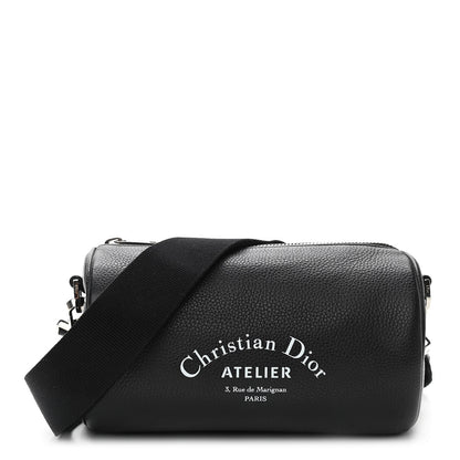Christian Dior HOMME Grained Calfskin Mens Roller Pouch Black 1 of 9