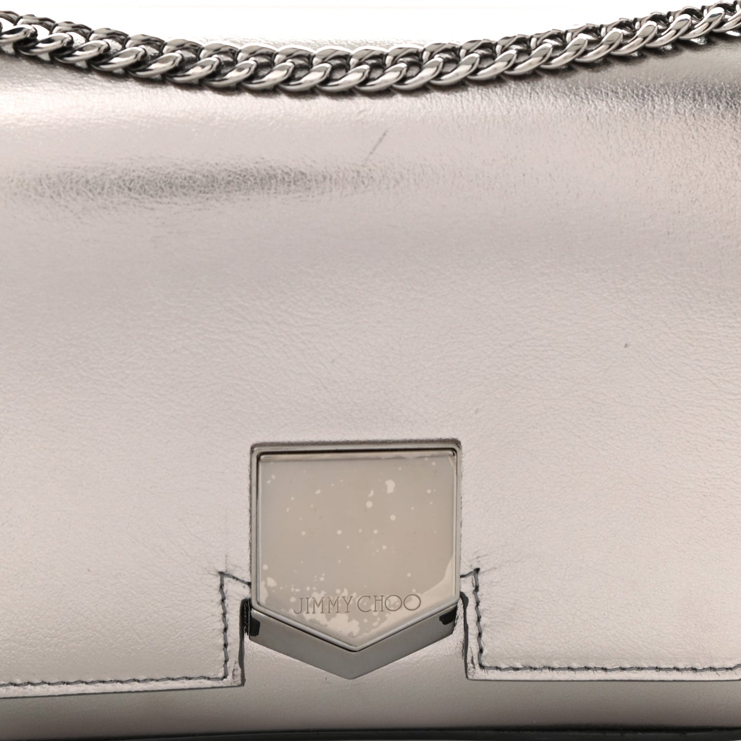 Smooth Calfskin Lockett City Shoulder Bag Silver