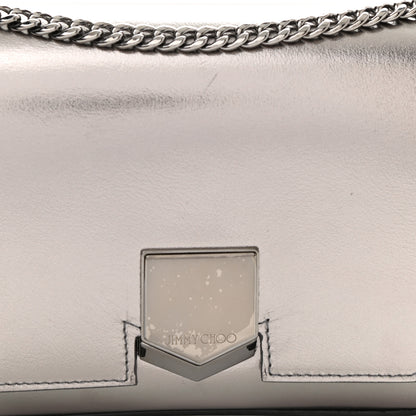 Jimmy Choo Smooth Calfskin Lockett City Shoulder Bag Silver 7 of 9