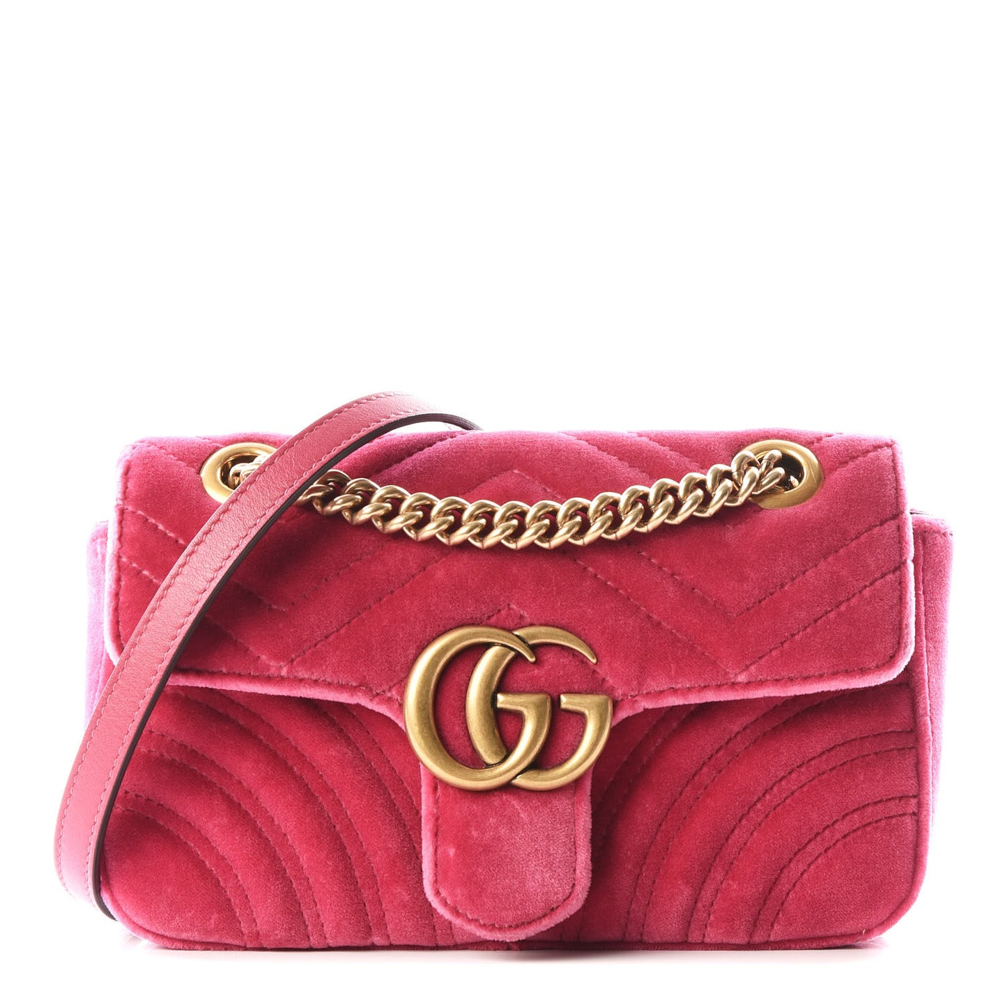 Velvet Matelasse Mini GG Marmont Shoulder Bag Light Raspberry Rose