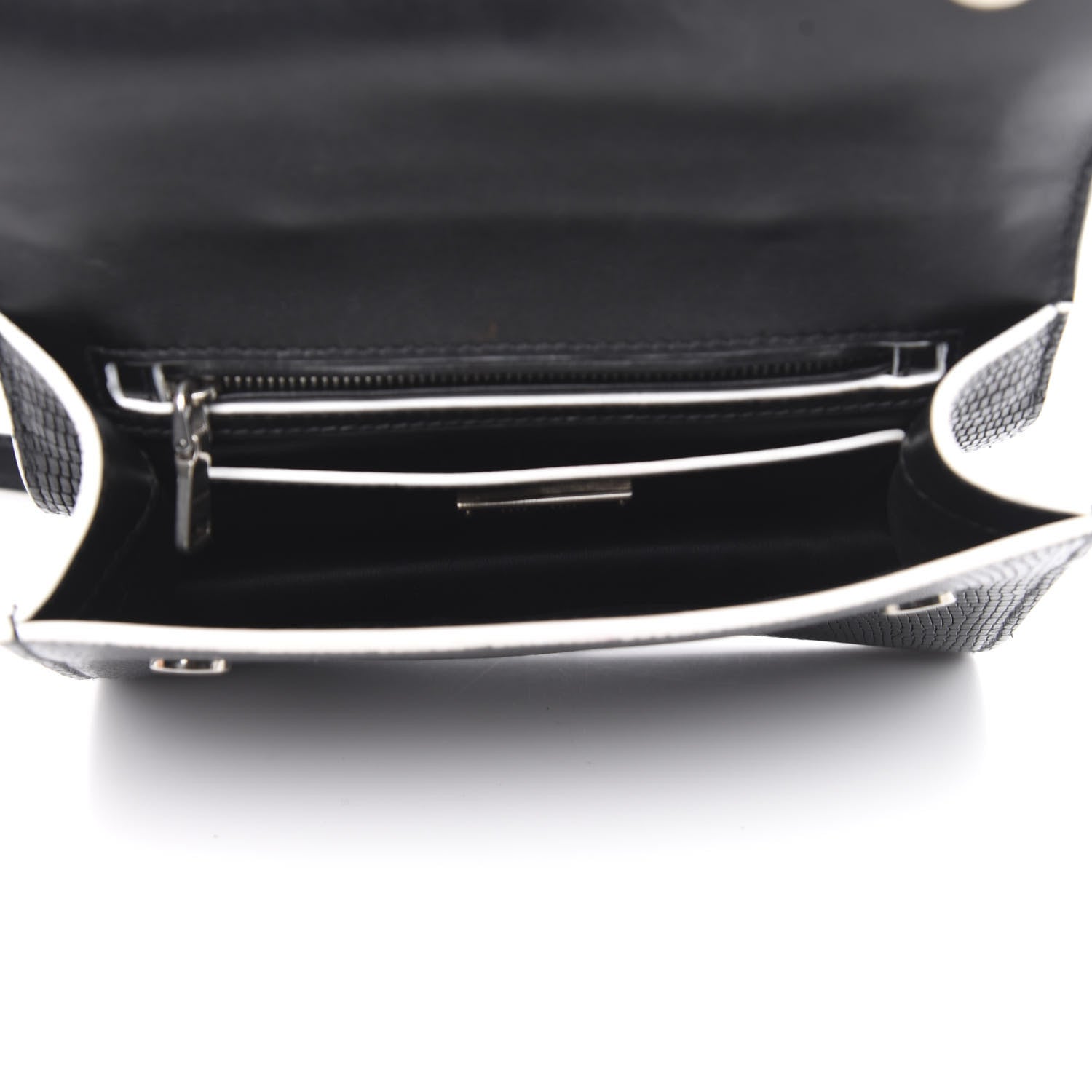 Miu Miu Embossed Lizard Calfskin Crystal Embellished Saint Lucertola Shoulder Bag Black 6 of 14