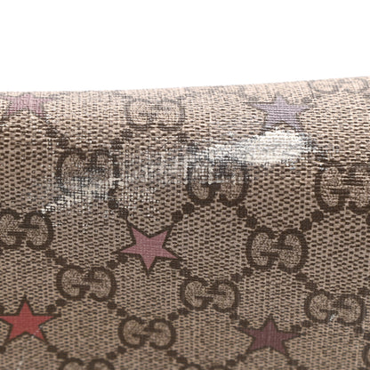 Gucci GG Supreme Monogram Stars Medium Double Buckle Flap Messenger Bag Beige Pink 16 of 16