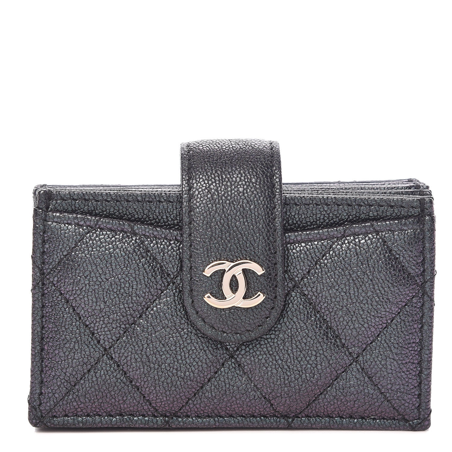 Chanel Iridescent Caviar Quilted Gusseted Card Holder Black 1 of 9