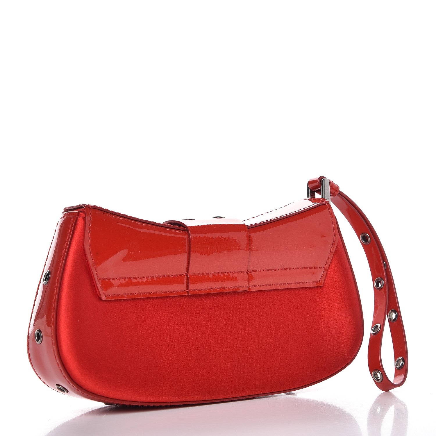 Christian Dior Satin Patent Street Chic Columbus Bag Red 4 of 13