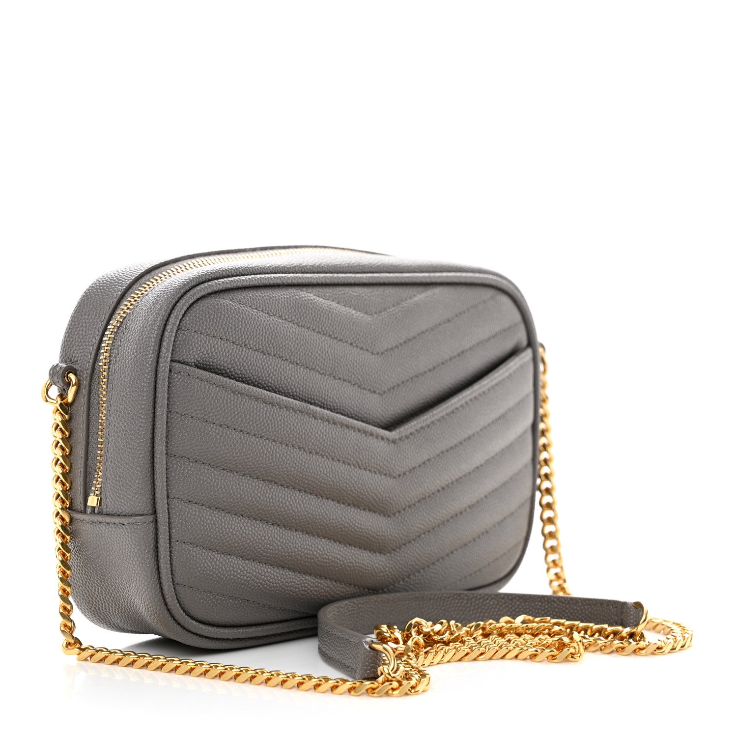 Saint Laurent Grain De Poudre Matelasse Monogram Mini Lou Camera Bag Fog 3 of 11