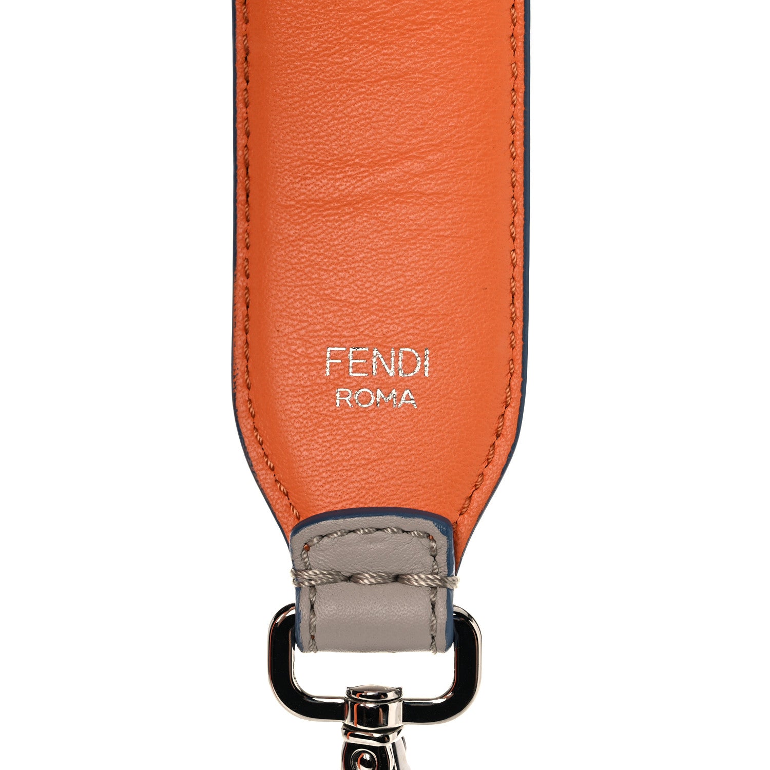 Fendi Vitello Dolce Plexiglass Bi-Color Studded Strap You Grigio Polvere Arancio Multicolor 4 of 6