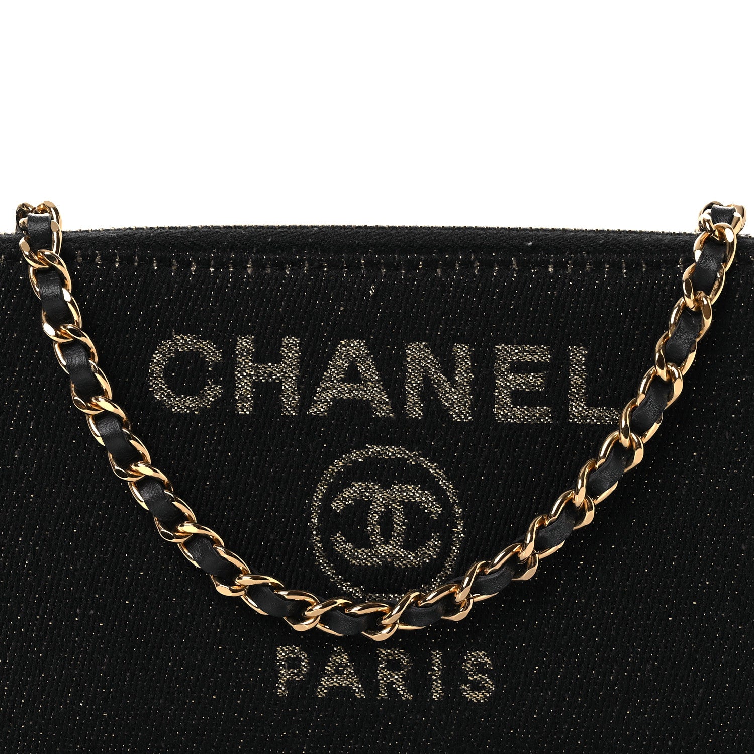 Chanel Canvas Small Deauville Clutch With Chain Navy 9 of 13