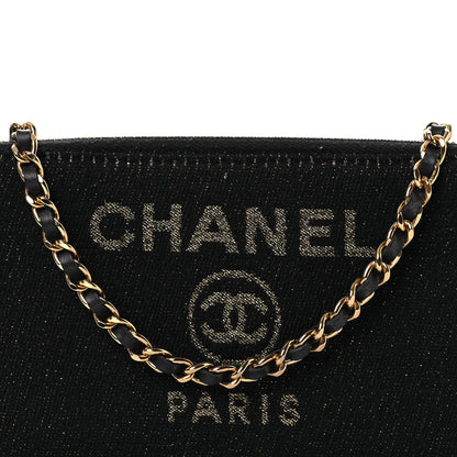 Chanel Canvas Small Deauville Clutch With Chain Navy 9 of 13