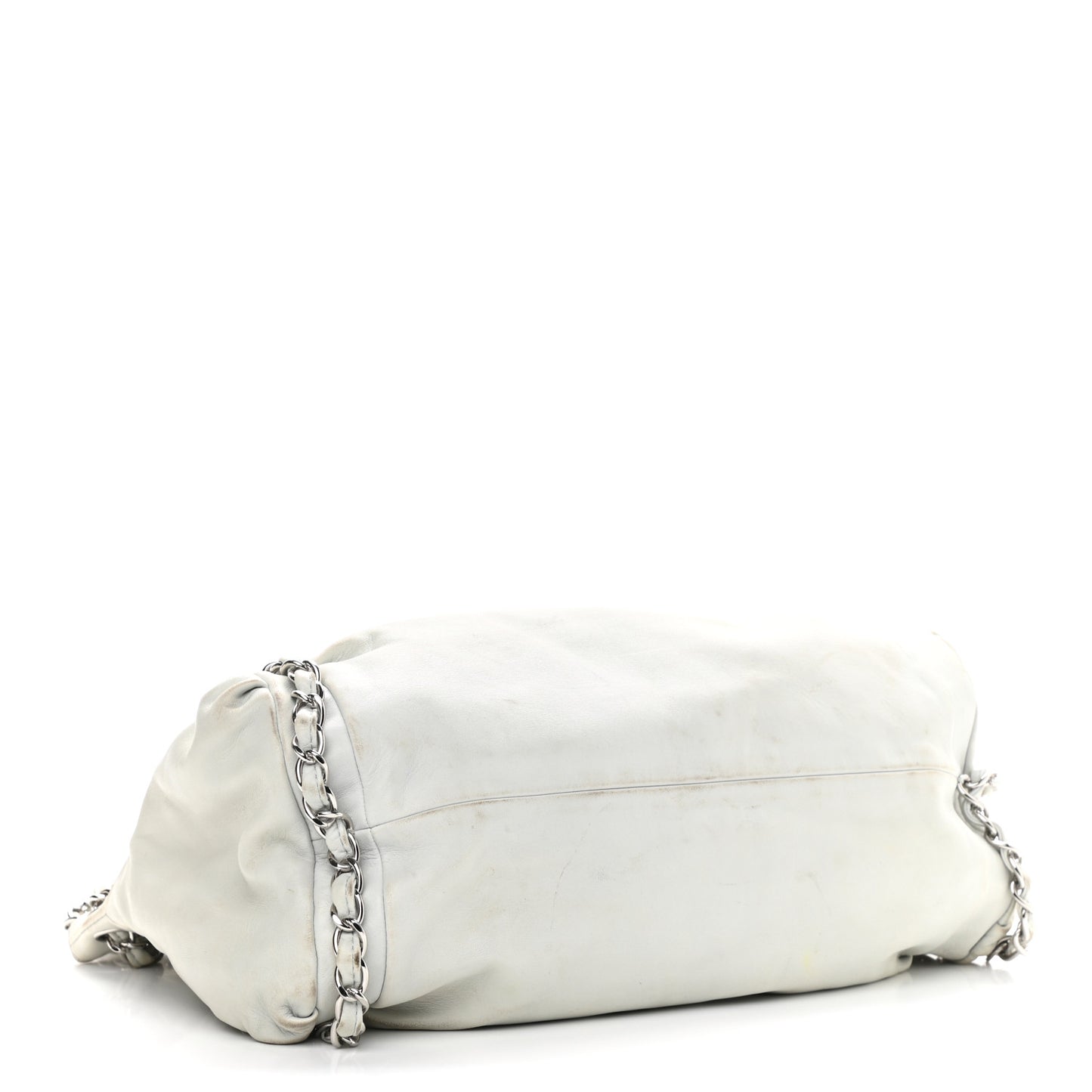 Lambskin Large Sharpei Shoulder Bag Grey