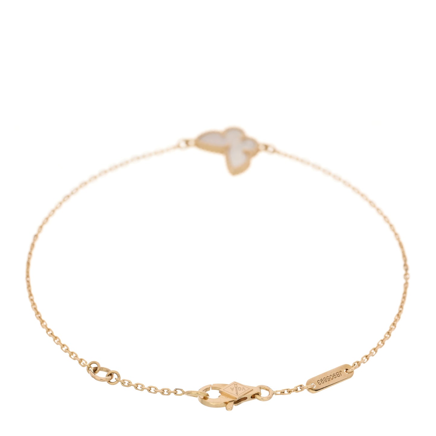 18K Yellow Gold Mother of Pearl Sweet Alhambra Butterfly Bracelet