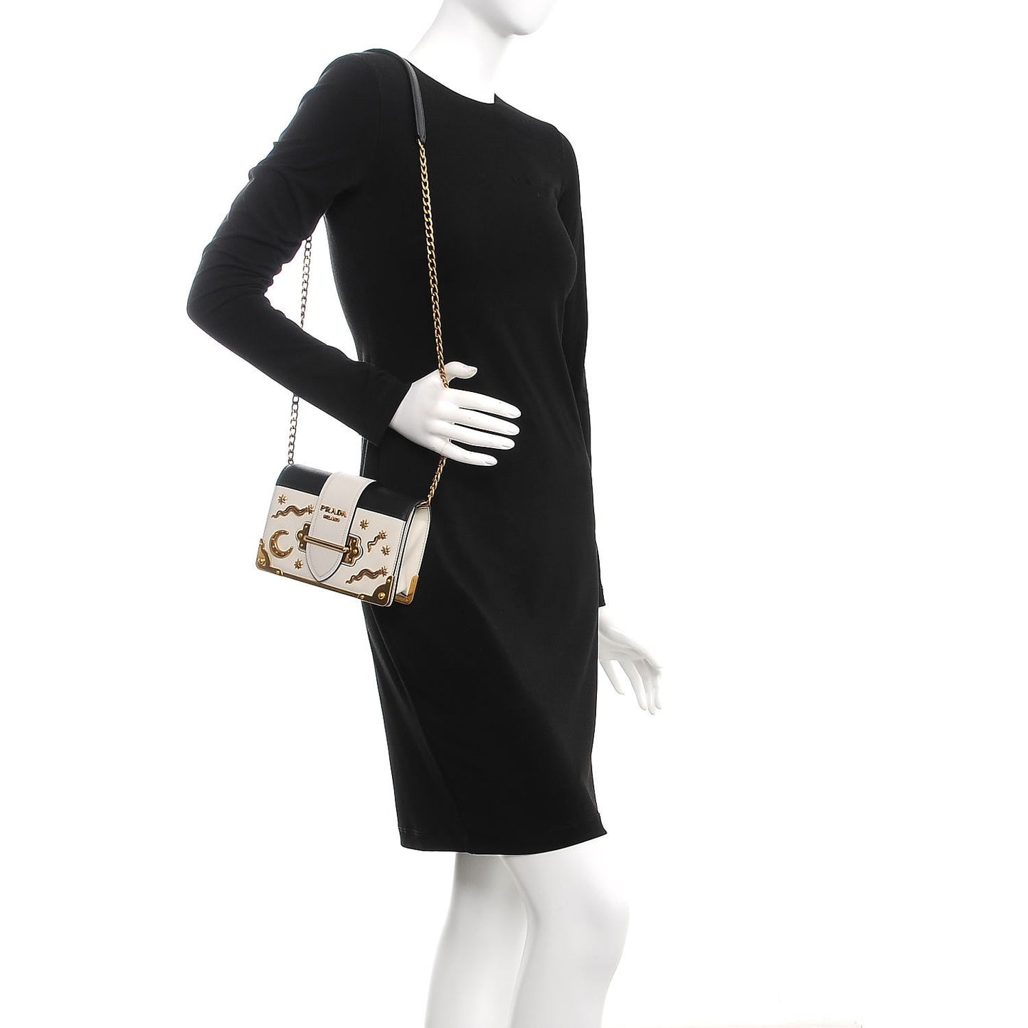 City Calf Saffiano Astrology Cahier Bag Talco Black