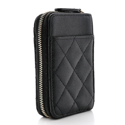 Chanel Caviar Quilted Zip Card Holder Black 3 of 12