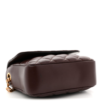 Versace Nappa Quilted Medusa Top Handle Crossbody Flap Dark Brown 4 of 10