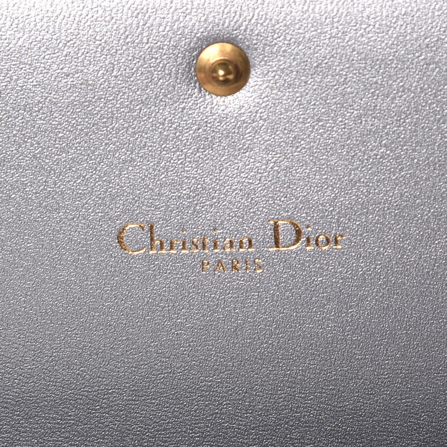 Metallic Calfskin J'Adior Croisiere Chain Wallet Silver