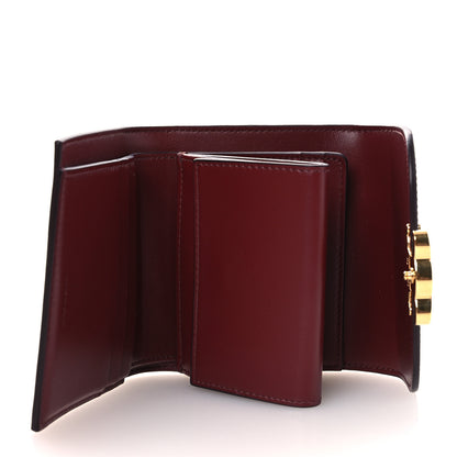 Celine Shiny Calfskin Small Triomphe Wallet Deep Burgundy 5 of 11