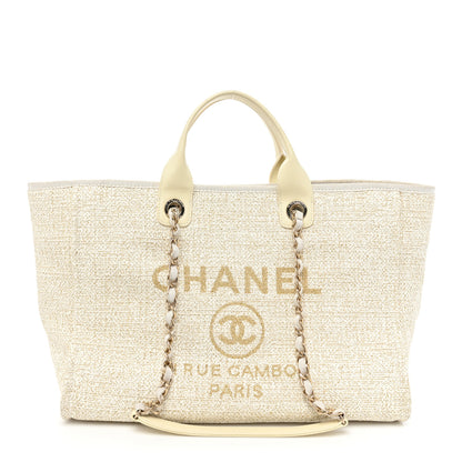 Chanel Lurex Boucle Medium Deauville Tote White 1 of 10
