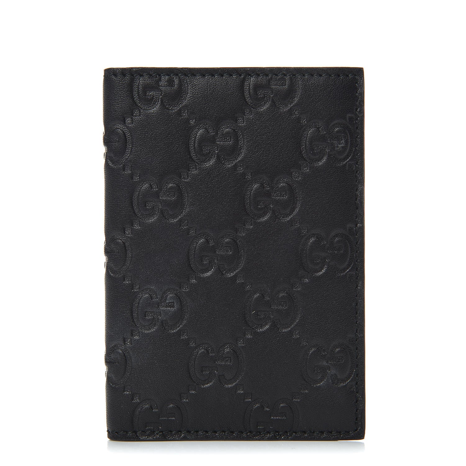 Gucci Guccissima Margaux Calfskin Avel Train Pass Card Case Black 1 of 6