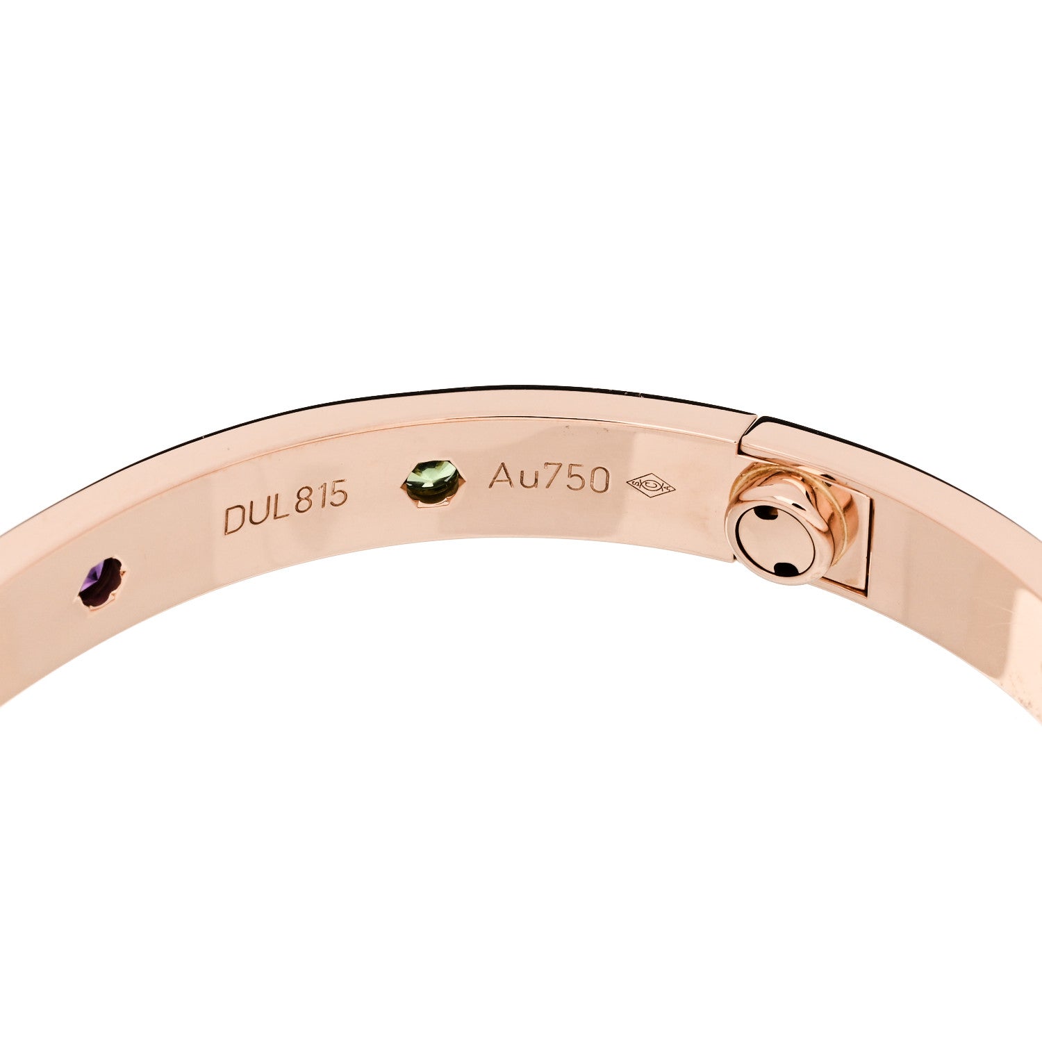 Cartier 18K Pink Gold Sapphire Garnet Amethyst LOVE Bracelet 17 7 of 9