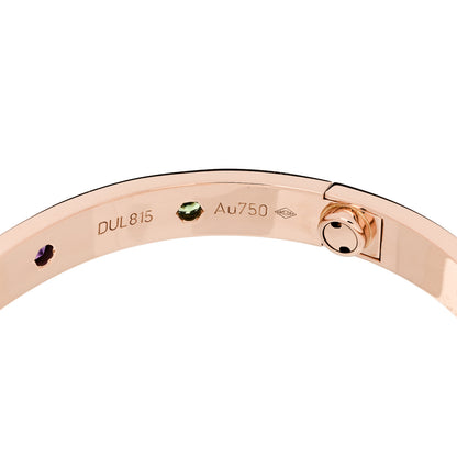 Cartier 18K Pink Gold Sapphire Garnet Amethyst LOVE Bracelet 17 7 of 9