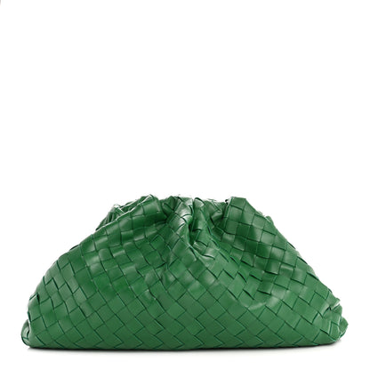 Bottega Veneta Nappa Maxi Intrecciato The Pouch Oversized Clutch Racing Green 1 of 11