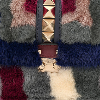 Valentino Garavani Mink Fur Colorblock Small Glam Lock Rockstud Flap Multicolor 7 of 9