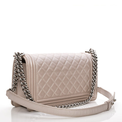 Chanel Metallic Calfskin Medium Boy Flap Light Pink 3 of 11