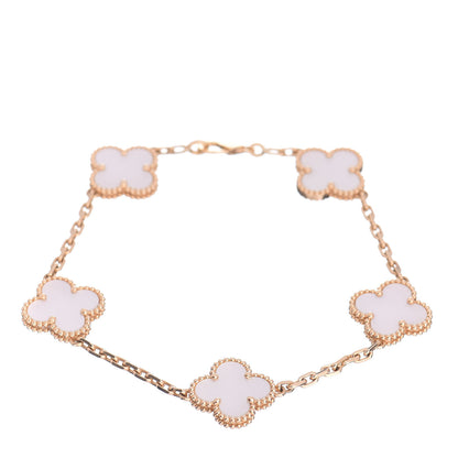 Van Cleef & Arpels 18K Yellow Gold Mother of Pearl 5 Motifs Vintage Alhambra Bracelet 1 of 5